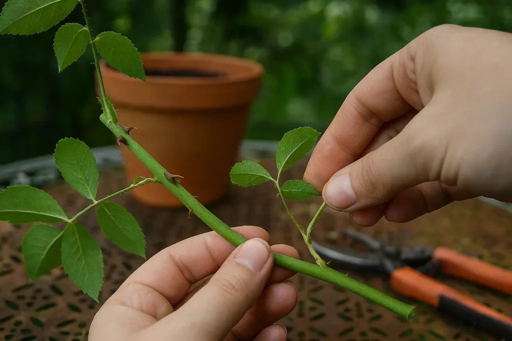 Transplanter vos boutures de rosier enracinées